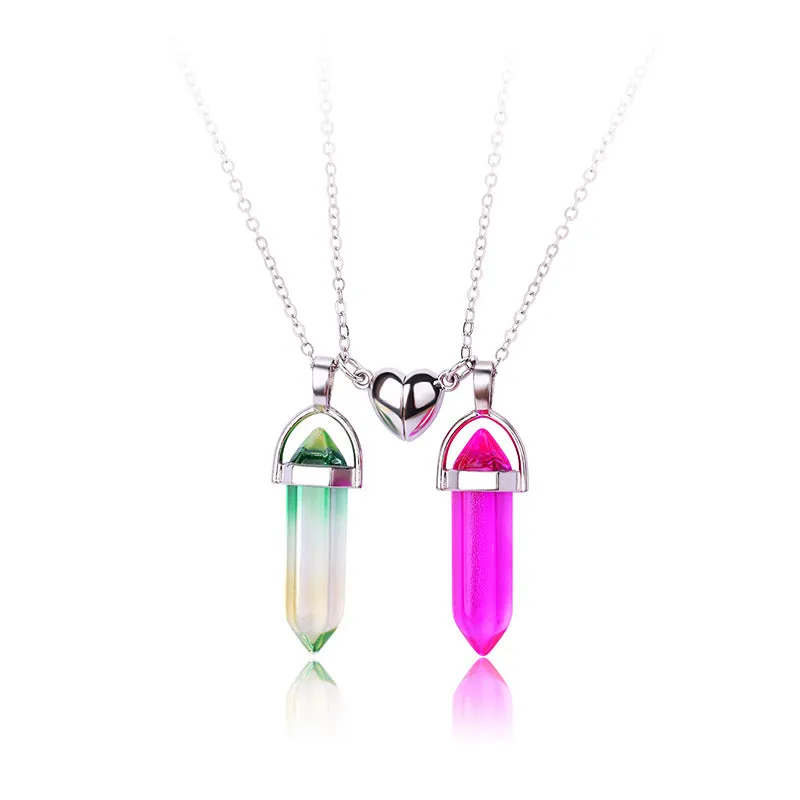 Magnetic Hearts Matching Necklaces Gift for Couples