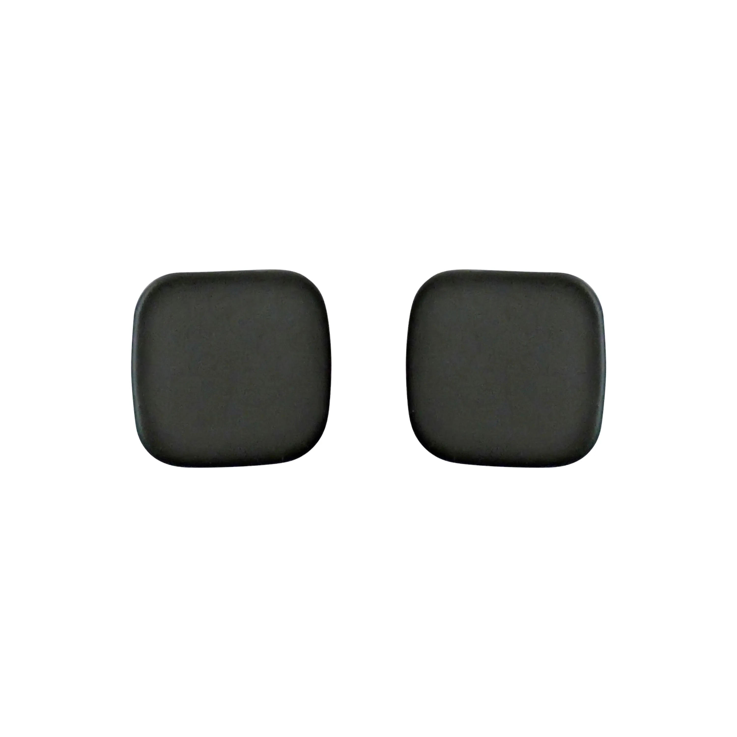 Minimal Square Moss Green Invisible Clip On Stud Earrings