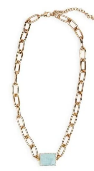 Natural Stone Chain Link Necklace