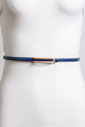 Navy Looped Skinny Belt