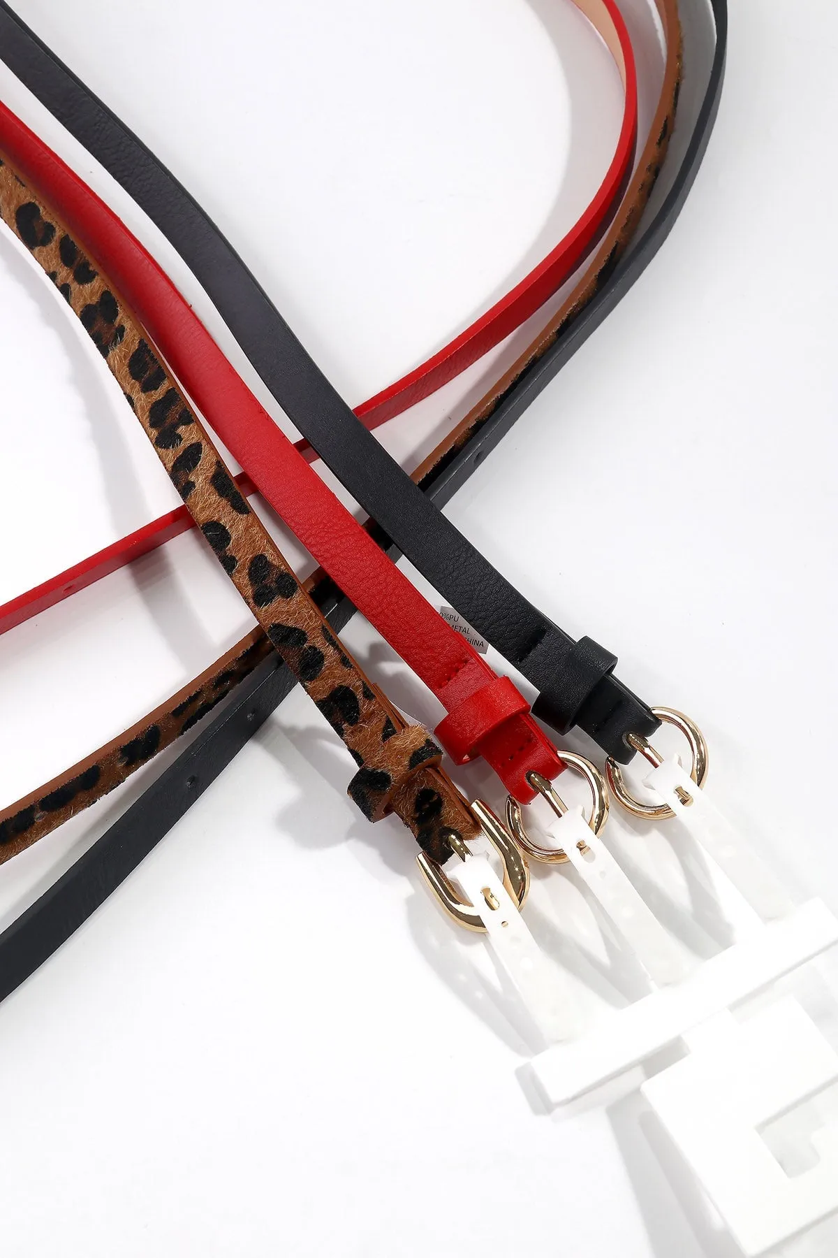 Pack of 3 Skinny Belts