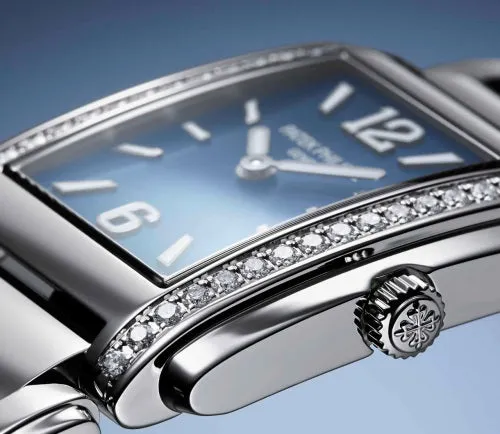 Patek Philippe Twenty~4 4910/1200A-001 – Ladies’ Quartz Blue Dial with Diamond Bezel