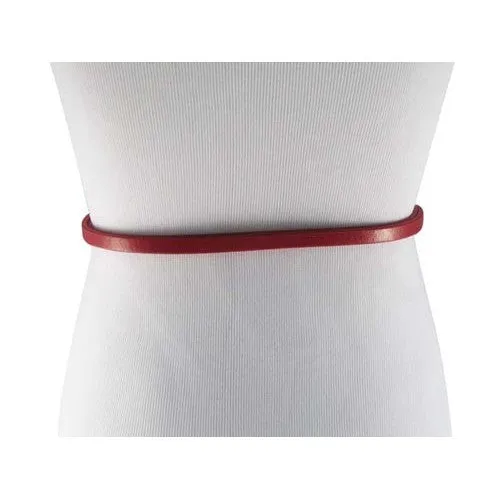 Red Skinny Waist Belt with Toggle Belt Buckle