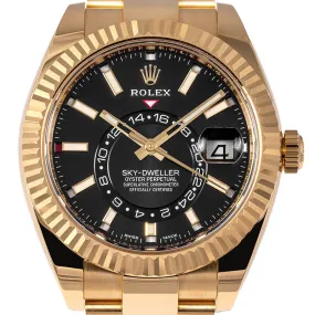 Rolex Sky-Dweller 18ct Yellow Gold Black Dial 326938