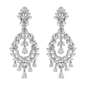 Selin Chandelier Earrings (11.18 ct Diamonds) in White Gold