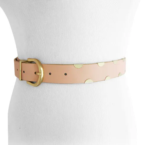 Steve Madden Reversible Shimmering Blush/Gold Metallic Accent Belt