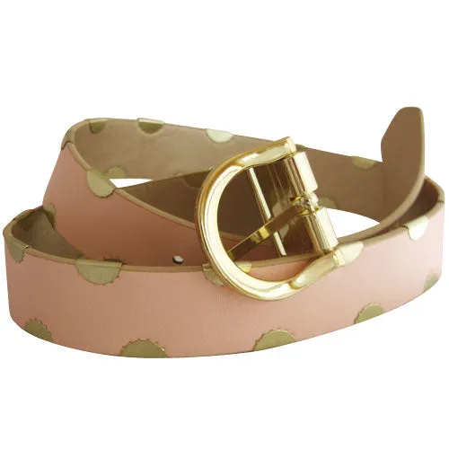 Steve Madden Reversible Shimmering Blush/Gold Metallic Accent Belt