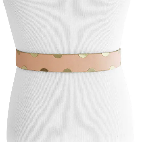 Steve Madden Reversible Shimmering Blush/Gold Metallic Accent Belt