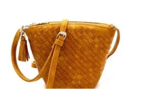 Tassel Accent Woven Crossbody