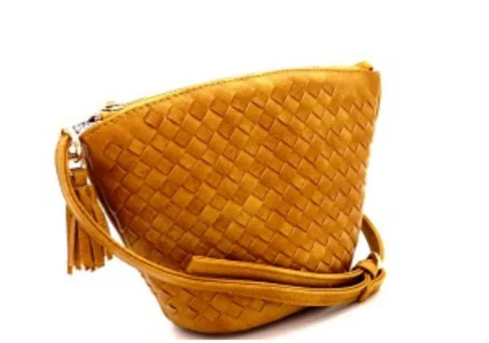 Tassel Accent Woven Crossbody