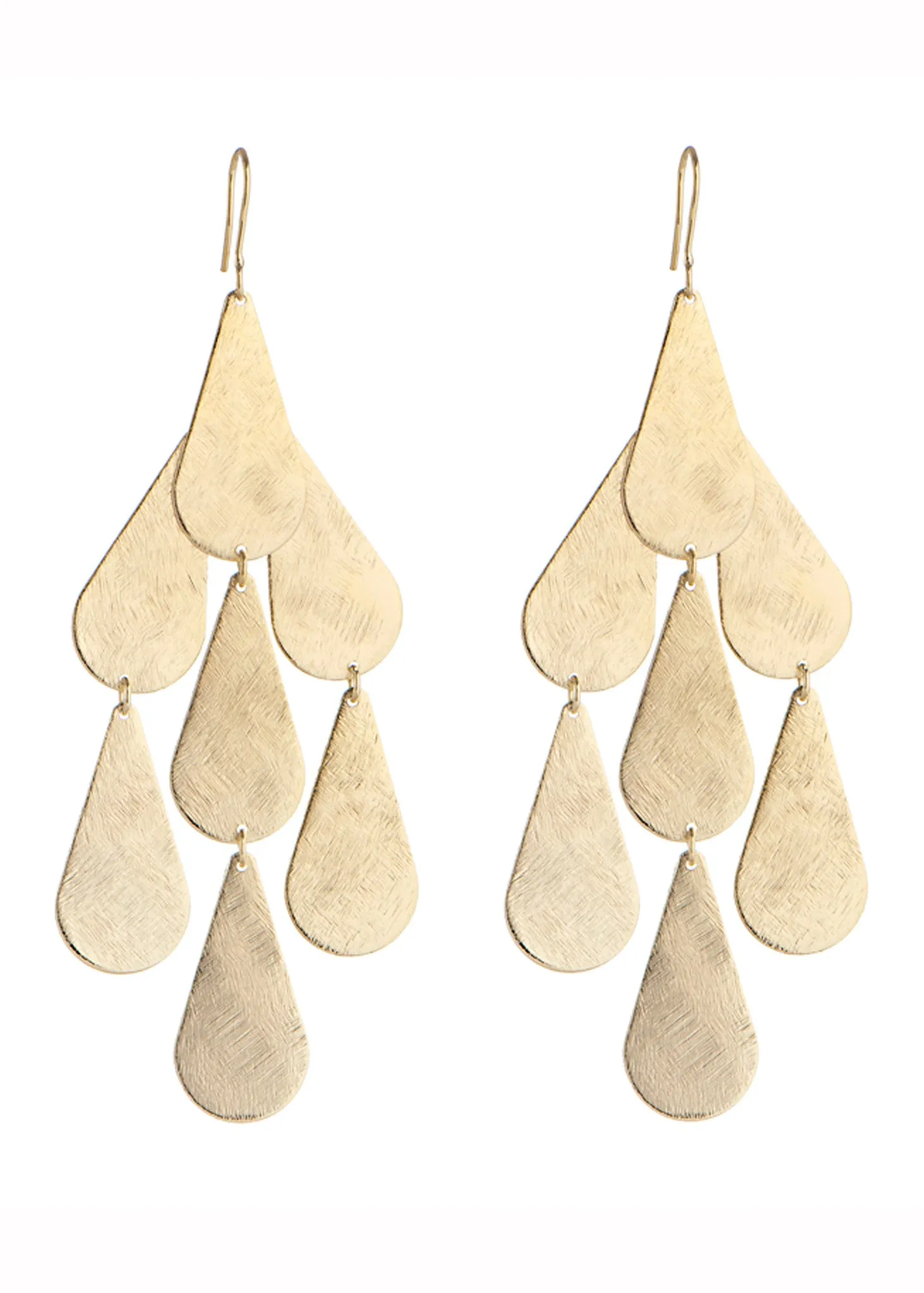 Tear Chandelier Earrings in Gold