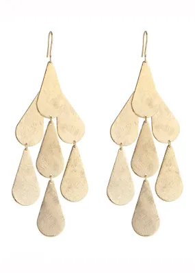 Tear Chandelier Earrings in Gold