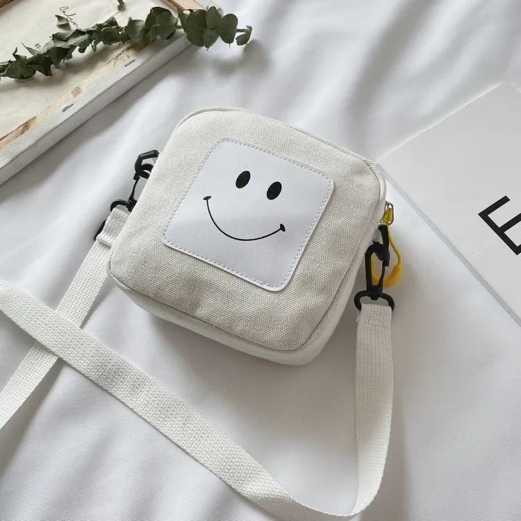 Wholesale Canvas Smiley Cute Messenger Bag JDC-SD-KR045