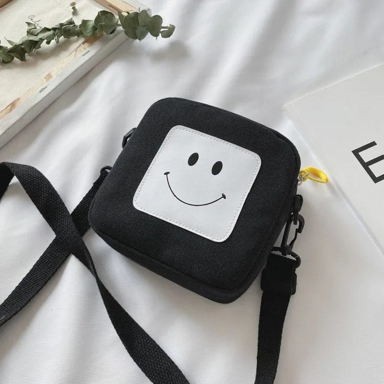 Wholesale Canvas Smiley Cute Messenger Bag JDC-SD-KR045