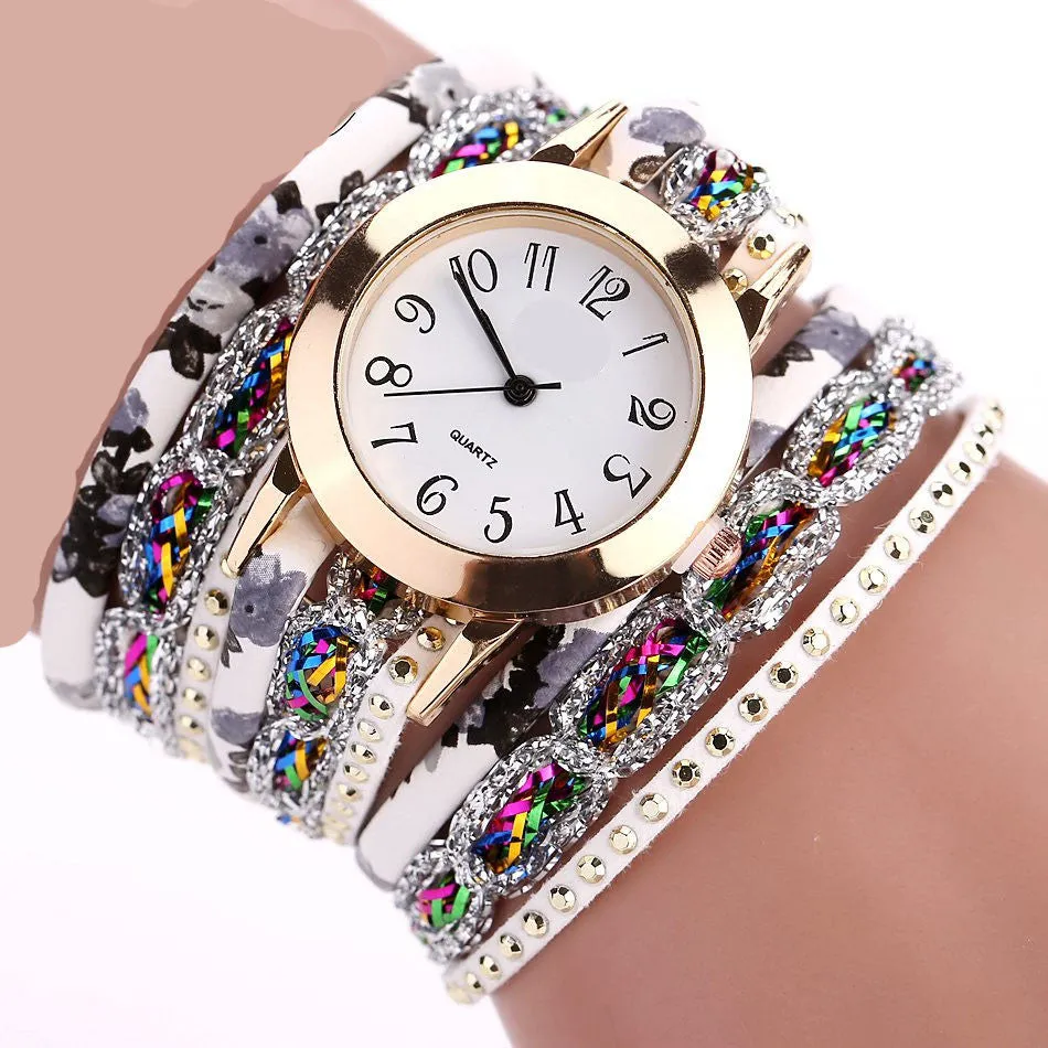 Women Watches Bracelet watch reloj mujer 2017 Luxury Famous Brands Quartz Dress Gift Flower Crystal Clock