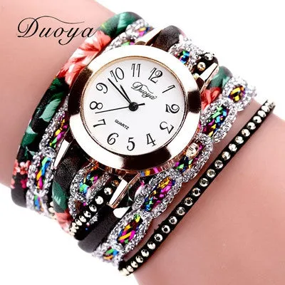 Women Watches Bracelet watch reloj mujer 2017 Luxury Famous Brands Quartz Dress Gift Flower Crystal Clock